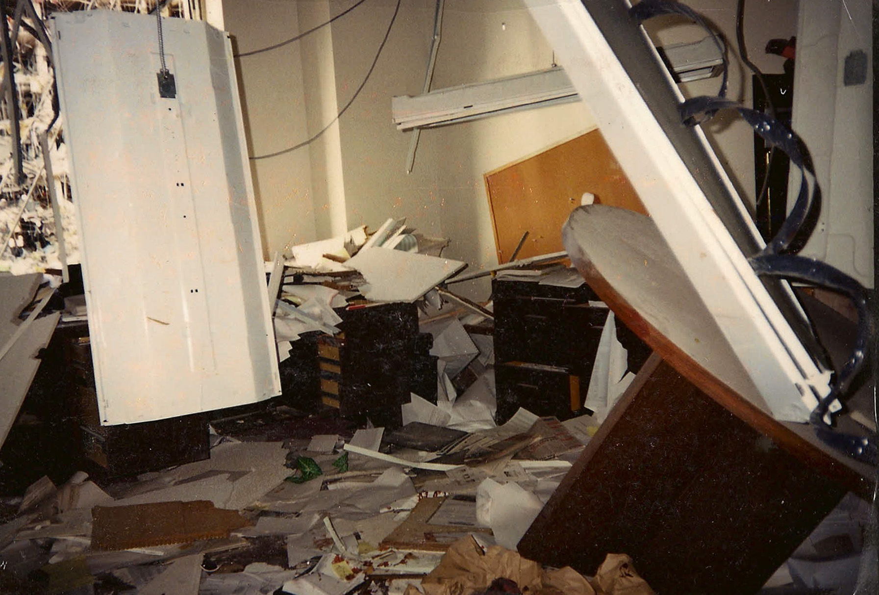 Photo of Dr. Forgey's office after the Oklahoma City bombing